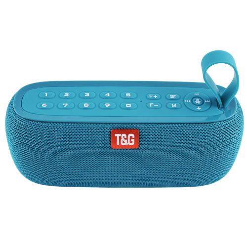 Bluetooth-колонка TG177, speakerphone, радіо, PowerBank, годинник, aquamarine