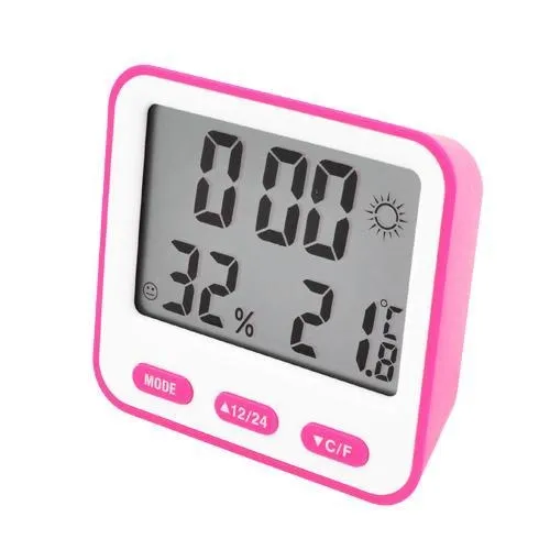 Термометр с гигрометром 854 pink