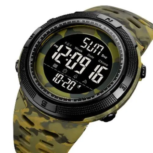 Часы наручные 2070CMGY SKMEI с подсветкой, ARMY GREEN CAMO-BLACK