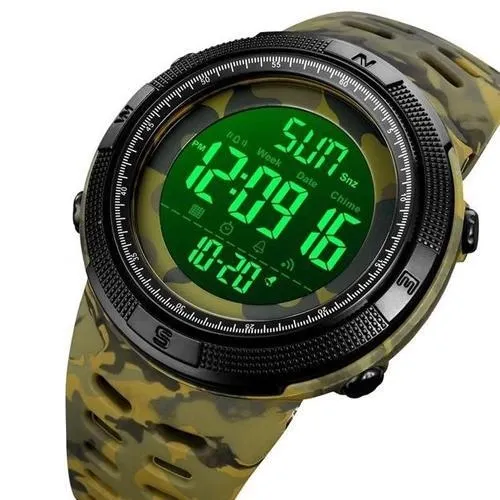Часы наручные 2070CMGY SKMEI с подсветкой, ARMY GREEN CAMO-BLACK