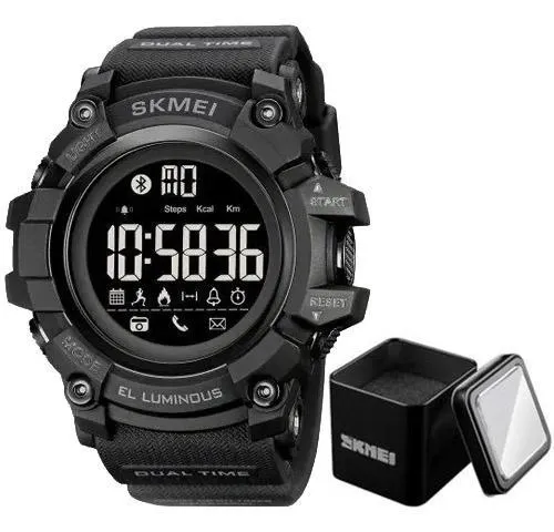 Годинник наручний 2053BK SKMEI з підсвічуванням, BLACK-BLACK, BLUETOOTH, BOX