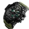 Часы наручные 1155BKH SKMEI с подсветкой, ARMY GREEN-BLACK