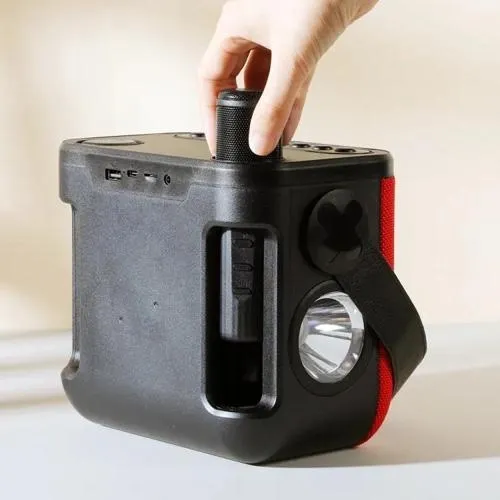 Bluetooth-колонка TG545DK, с функцией speakerphone, радио, red, 2 микрофона, фонарь