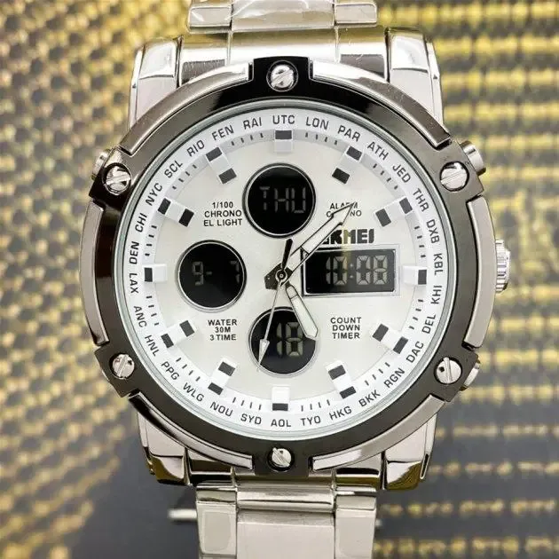 Годинник наручний 1389SI SKMEI з підсвічуванням, SILVER-SILVER