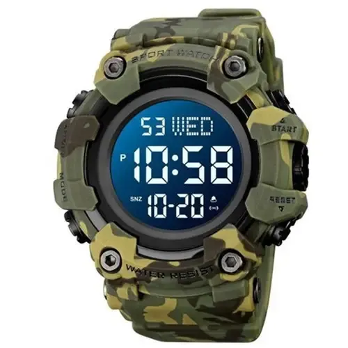 Годинник наручний 1968CMGN SKMEI з підсвічуванням, GREEN CAMO-BLACK