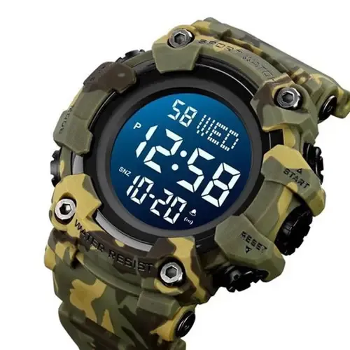 Часы наручные 1968CMGN SKMEI с подсветкой, GREEN CAMO-BLACK