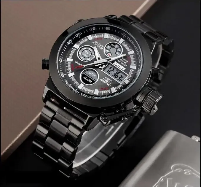 Часы наручные 1515BK SKMEI с подсветкой, BLACK