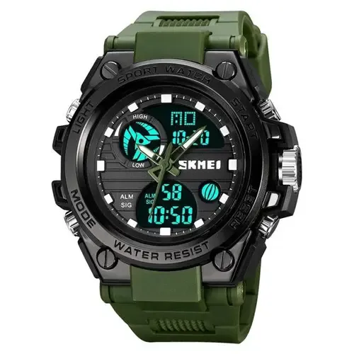 Часы наручные 2031AG SKMEI с подсветкой, ARMY GREEN-BLACK