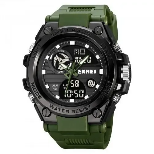 Часы наручные 2031AG SKMEI с подсветкой, ARMY GREEN-BLACK