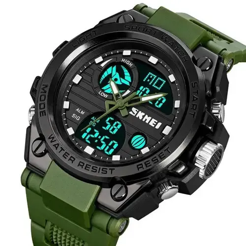 Часы наручные 2031AG SKMEI с подсветкой, ARMY GREEN-BLACK