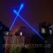 Фонарь-лазер указка синий YX-B008, ЗУ 220V, 2х16340, 5 насадок, Box