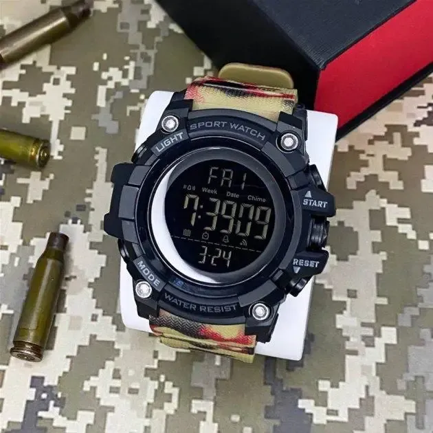 Годинник наручний 1384 SKMEI з підсвічуванням, RED CAMO-BLACK