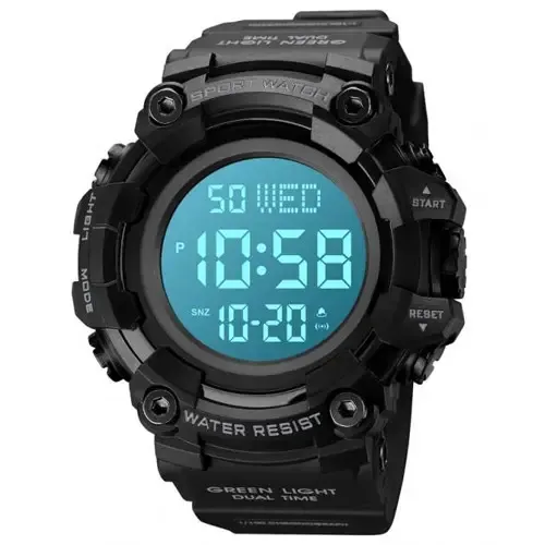 Часы наручные 1968BKBK SKMEI с подсветкой, BLACK-BLACK