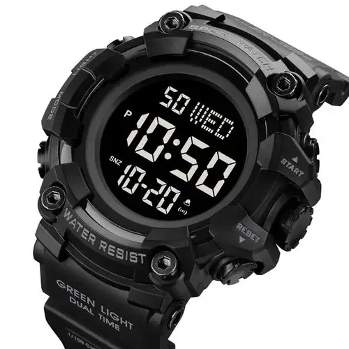 Часы наручные 1968BKBK SKMEI с подсветкой, BLACK-BLACK