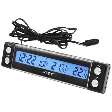 Автогодинник з термометром VST-7036