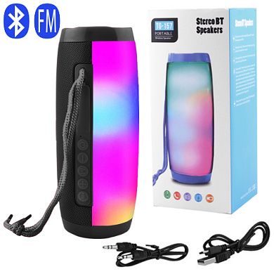 Bluetooth-колонка TG157 с ПОДСВЕЩЕНИЕМ, speakerphone, радио, black