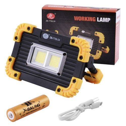 Прожектор светодиодный ZB-7759-24-2COB, ЗУ micro USB, 1x18650