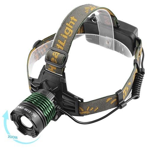 Ліхтар на чоло Police 2188-2XPE (white + blue), ЗУ кабель USB-microUSB, 2х18650, signal light, zoom, Box