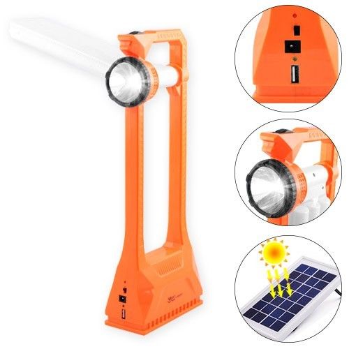 Фонарь 6865 RT, 1W+66SMD, power bank, солнечная батарея, ЗУ 220V, встроенный аккумулятор