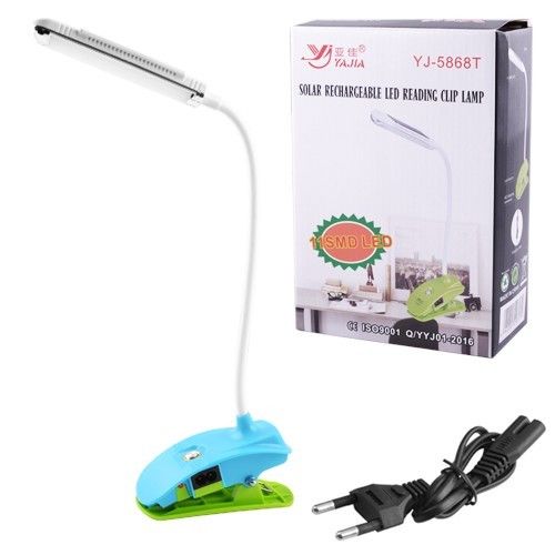 Ліхтар лампа 5868T 11SMD, сонячна батарея, ЗУ 220V, вбудований акумулятор, на прищіпки