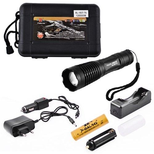 Ліхтар Police 1837-T6,, ЗП 220V/12V, 1x18650/3xAAA, zoom, Box