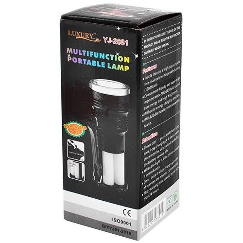 Фонарь переносной Luxury 2881 T, 1W+16SMD, солнечная батарея, ЗУ 220V, встроенный аккумулятор