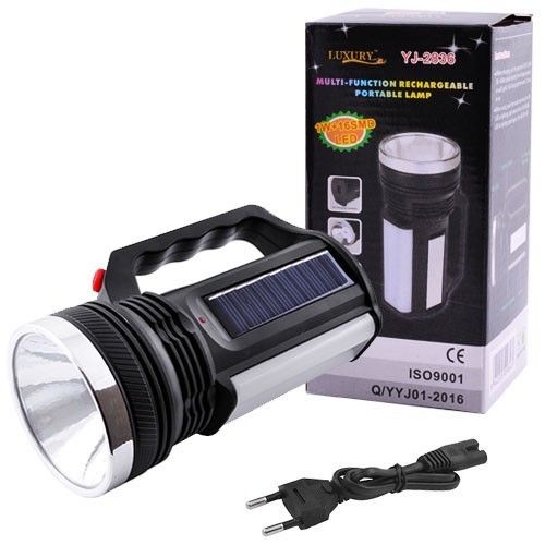 Фонарь переносной Luxury 2836 T, 1W+16SMD, солнечная батарея, ЗУ 220V, встроенный аккумулятор