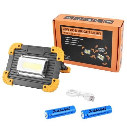 Прожектор світлодіодний L811-20W-COB + 1W, ЗП micro USB, 2x18650 / 3xAA, Power Bank, Box
