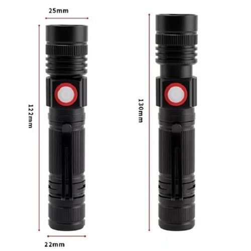 Фонарь BL-502-T6+COB, ЗУ microUSB, 1x18650, zoom, зажим