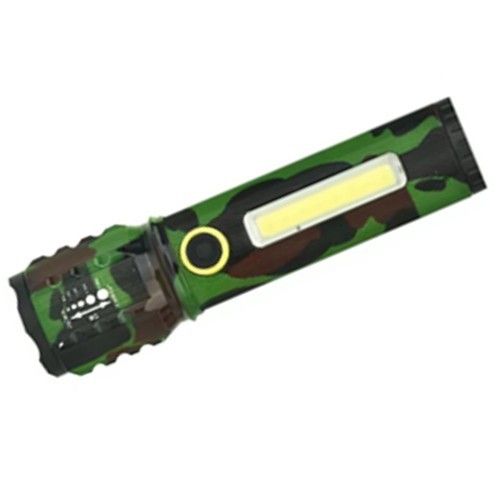 Фонарь C71M-P50+COB камуфляж, ЗУ microUSB, встроенный аккумулятор, zoom, Box