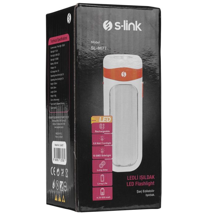 Фонарь SL-8677, 2 в 1, ЗУ USB, встроенный аккумулятор