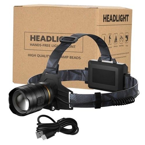 Мощный фонарь на лоб BL-8075-2-GT100 MICRO USB ZOOM