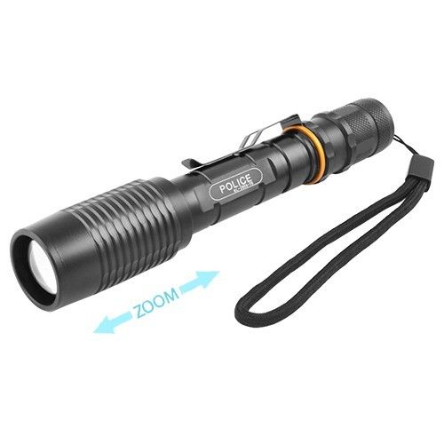 Фонарь Police 2804-T6, ЗУ 220V, 2x18650, zoom, зажим, Box