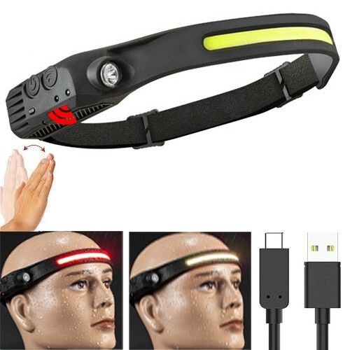 Фонарь налобный BL-W689/G28-LM+COB (white+red), Motion Sensor, Li-Ion аккумулятор, ЗУ Type-C, Box