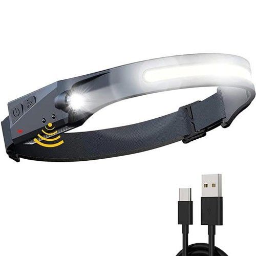 Фонарь налобный BL-W689/G28-LM+COB (white+red), Motion Sensor, Li-Ion аккумулятор, ЗУ Type-C, Box