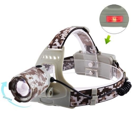 Фонарь на лоб 2130-T6, Military, ЗУ microUSB, 2x18650, , Box