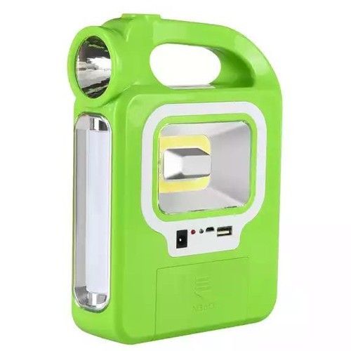 Фонарь кемпинг переносной 6399А - LED+COB, power bank, 2x18650, солнечная батарея, ЗУ microUSB, Box green