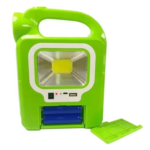 Фонарь кемпинг переносной 6399А - LED+COB, power bank, 2x18650, солнечная батарея, ЗУ microUSB, Box green