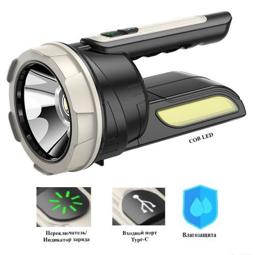 Фонарь кемпинг переносной CH-22024 - 5W+COB, Li-Ion аккумулятор, ЗУ Type-C, Box