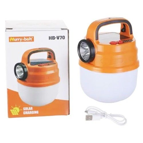 Фонарь кемпинг переносной HB-V70-LED, Li-Ion аккумулятор, солнечная батарея, ЗУ microUSB, Box