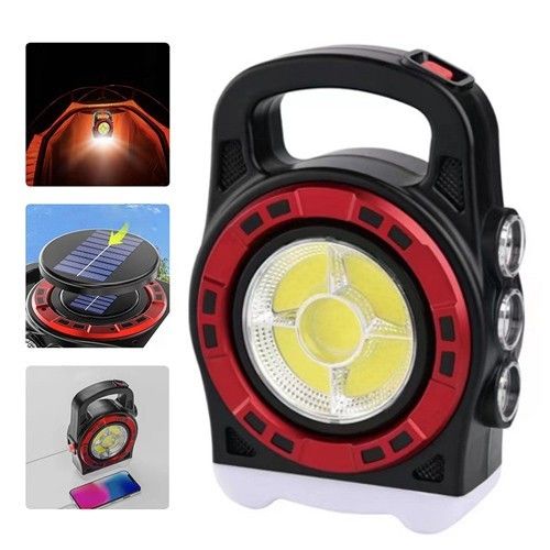 Фонарь кемпинг переносной 6678С-3LED+5COB, power bank, Li-Ion аккумулятор, Waterproof, солнечная батарея, ЗУ microUSB, Box