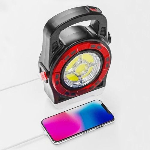 Фонарь кемпинг переносной 6678С-3LED+5COB, power bank, Li-Ion аккумулятор, Waterproof, солнечная батарея, ЗУ microUSB, Box