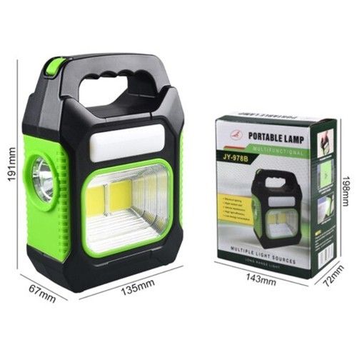 Фонарь кемпинг переносной JY-978B-LED+2COB, power bank, Li-Ion аккумулятор, солнечная батарея, ЗУ microUSB, Box