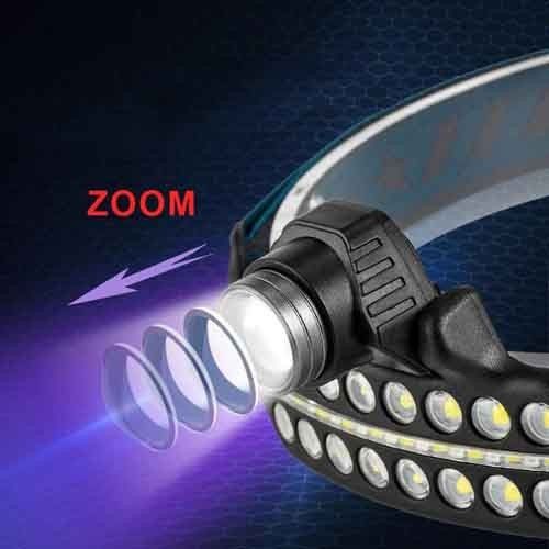 Фонарь на лоб BL-W690-LTS+SMD (white+red), Motion Sensor, Li-Ion аккумулятор, zoom, ЗУ Type-C, Box