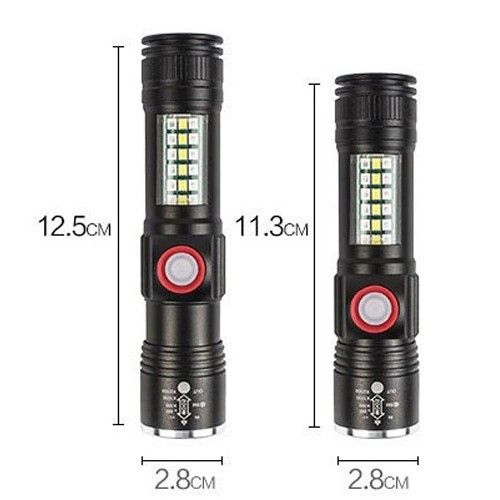 Фонарь SY-1903C-P50+SMD+RGB Alarm, ЗУ USB, zoom, встроенный аккумулятор