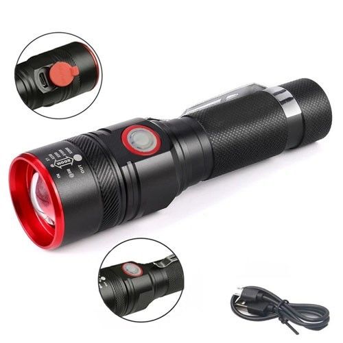 Фонарь BL-736A/749-T6, 1х18650, зажим, zoom, ЗУ microUSB, Box