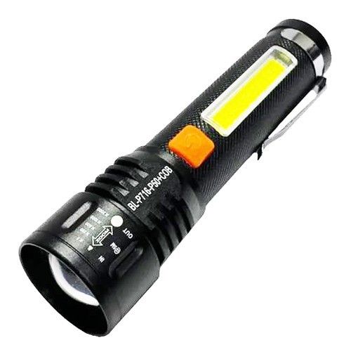 Фонарь BL-P716-P50+COB (white+red), Li-Ion аккумулятор, zoom, ЗУ Type-C, Box