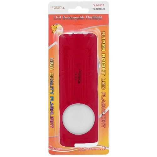 Фонарь Luxury 1037, 1W+5SMD, ЗУ 220V, встроенный аккумулятор 450mAh