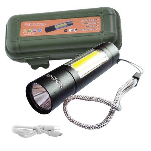Фонарь BL-510/1501-XPE+COB, ЗУ micro USB, встроенный аккумулятор, Box
