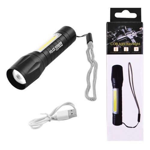 Ліхтар Police 511-XPE+COB, ЗП micro USB, Li-Ion акумулятор, zoom